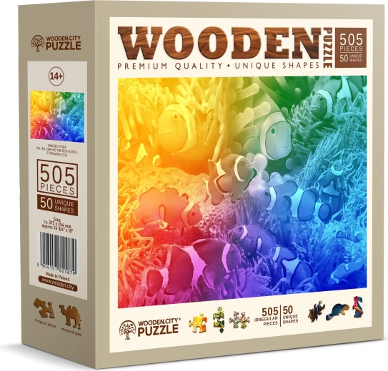 Houten puzzel WOODEN CITY Tropische vissen, 505 stukjes