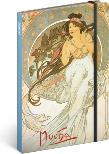 NOTIQUE notitieblok Alfons Mucha – Muziek gelinieerd
