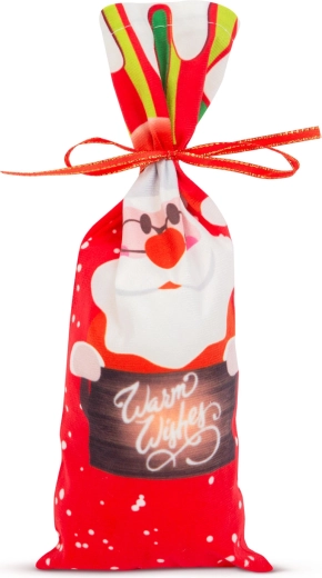 Kerstflessenhouder met lint en Sinterklaas
