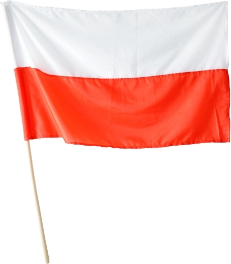 Nationale vlag van Polen aan een stok