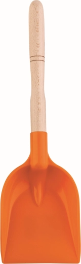 Androni kinder schep met houten steel 34 cm oranje