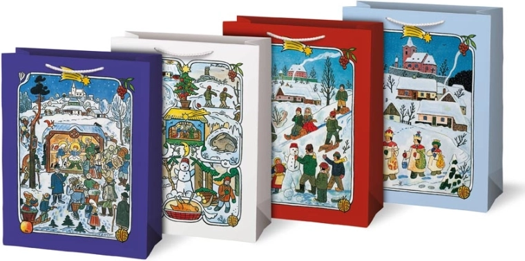 Kerstcadeautas L met motieven van JOSEF LADA