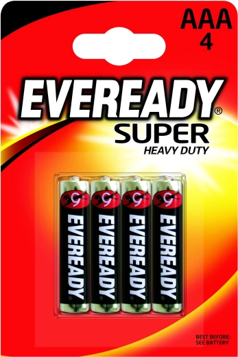 Energizer Eveready Super Heavy Duty AAA R03-batterijen - 4 stuks