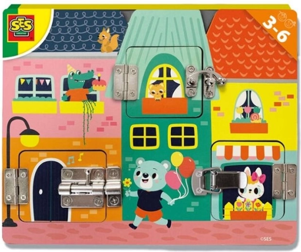 SES houten slotenbord voor kinderen