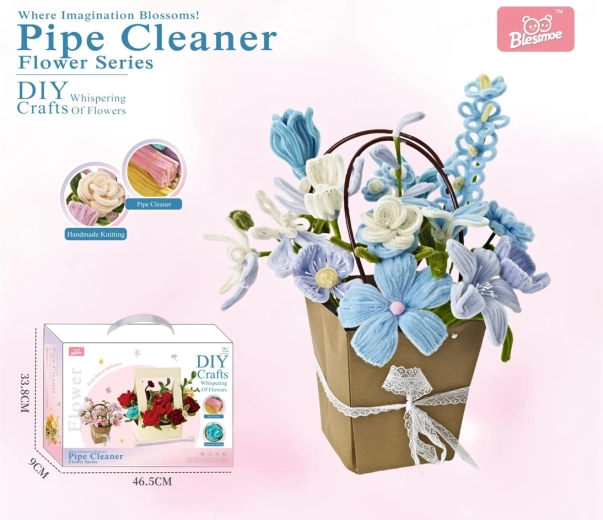 Creatieve DIY-set om een bloemenboeket te maken voor kinderen
