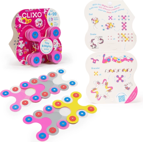 Clixo Tiny & Mighty Sparkle – magnetische glinsterende bouwset 9 stuks