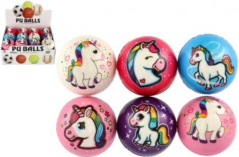 Foam bal met eenhoorn 8 cm – mix van kleuren