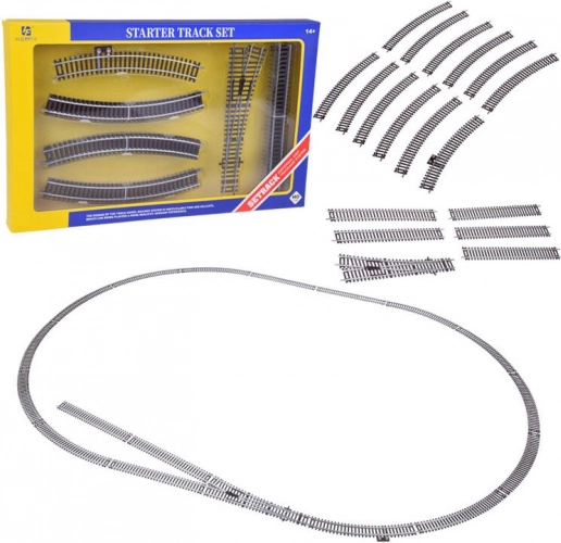 H0-railsset 1:87 voor modelspoor, metalen rails met kunststof bedding, lengte 3 m