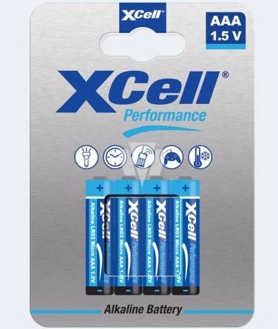 XCell alkaline batterijen AAA (LR03) 1,5 V – blister 4 stuks
