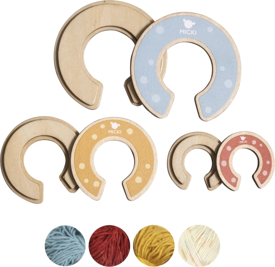 Micki creatieve set voor het maken van pompons met houten sjablonen