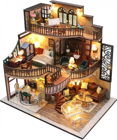 Mini huisje Dromenpaviljoen – bouwpakket met LED-verlichting 2KIDS TOYS