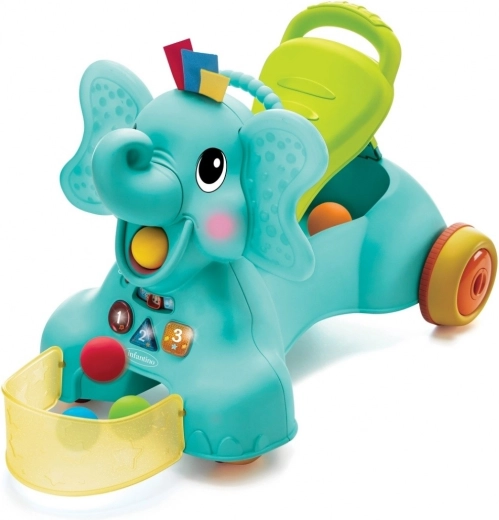 Infantino 3-in-1 sensorische loopauto olifant