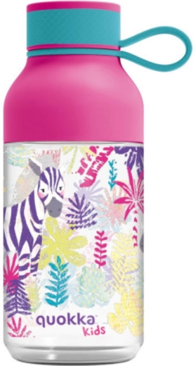 Tritan kinderfles Quokka Kids Ice zebra’s met draaglus 430 ml