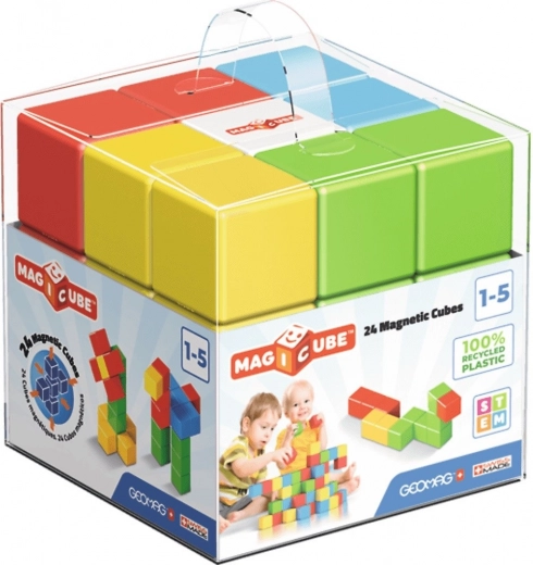 Magnetische blokken GEOMAG Magicube Color Recycled Crystal – 24 onderdelen