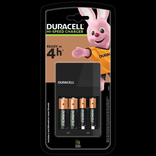 Duracell Hi-Speed oplader met AA- en AAA-batterijen