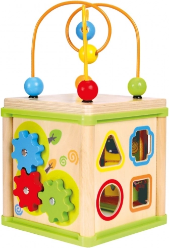 Houten motorische kubus 5-in-1 BINO