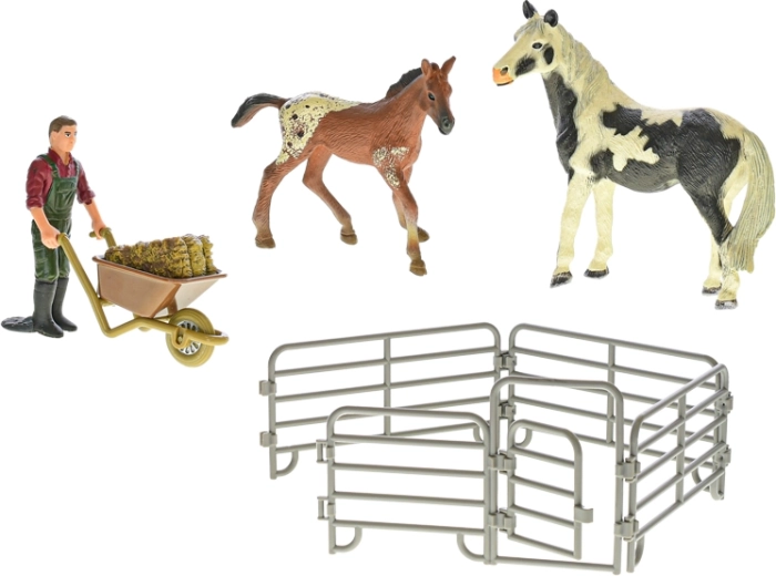 Realistische figuren van paard en veulen