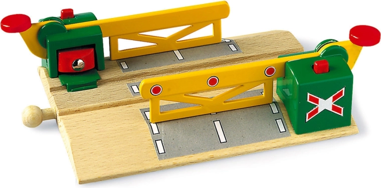 Magnetische spoorwegovergang met slagbomen