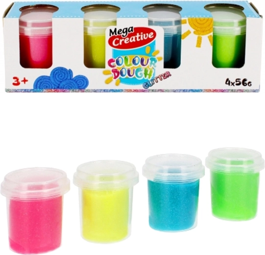 Glitterplastiline in tubes (4 kleuren) - 1 stuk