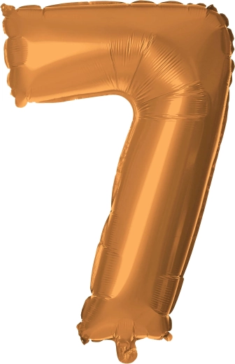 Folieballon TORO cijfer 7, 30 cm, bronskleurig