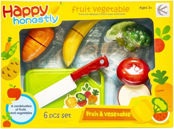 Set snijdf fruit en groenten met snijplank en mes - 1 stuk