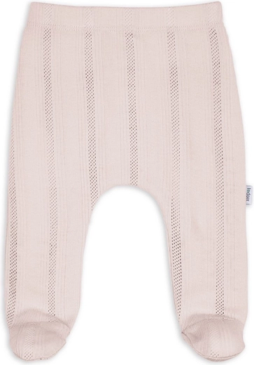 Lodger newborn broekjes met voetjes pointelle powder maat 50