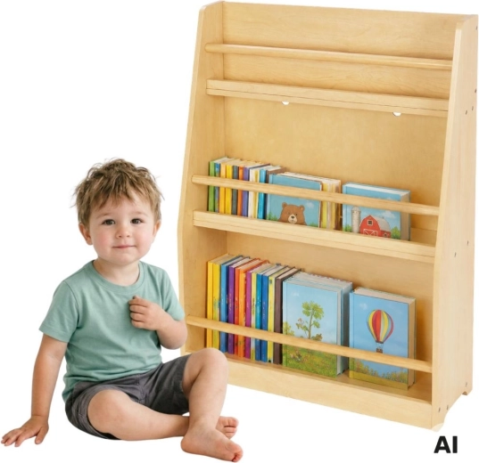 Houten kinderboekenkast TOOKY TOY met 3 planken