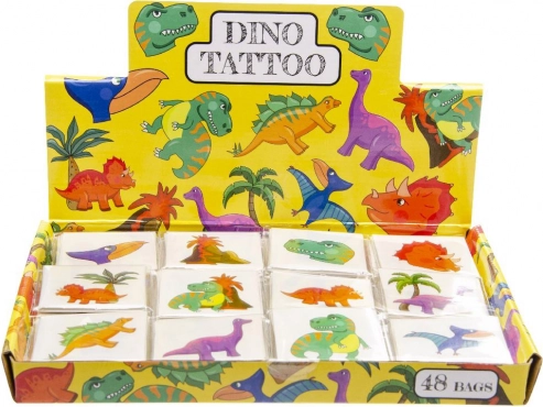 Tijdelijke dinosaurustatoeages – set van 12 motieven