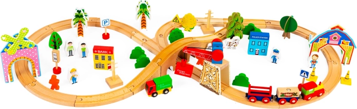 Houten spoorbaan 74 delen Ecotoys