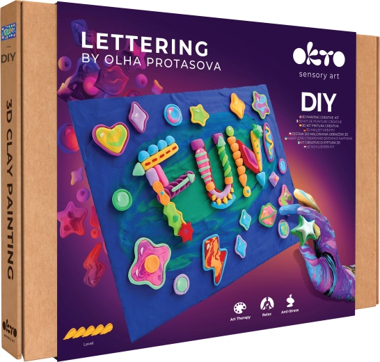 Okto lettering kunstset voor schilderen met klei Fun 30 × 40 cm