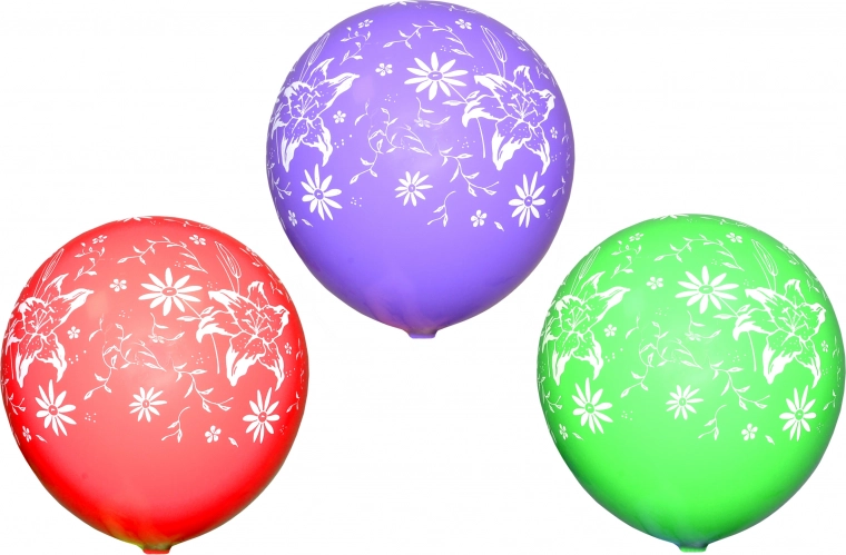 Opblaasbare ballonnen met bloemenprint - set van 10 stuks