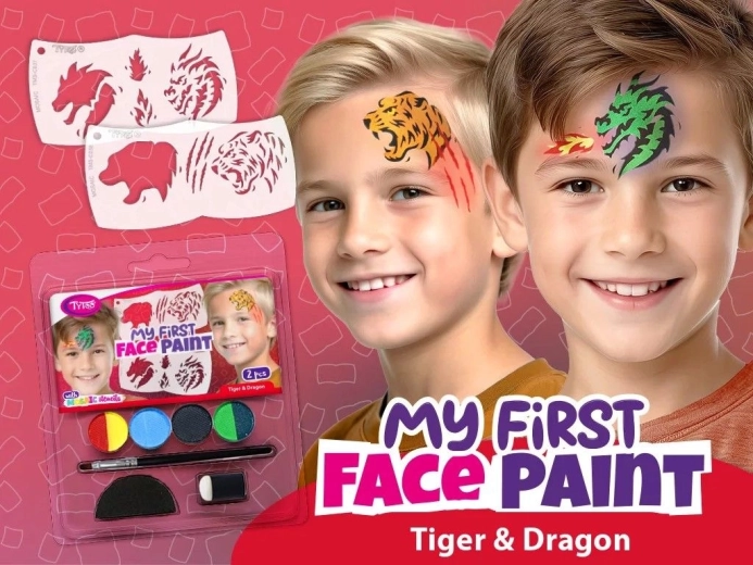 My First FacePaint schminken op het gezicht tijger en draak
