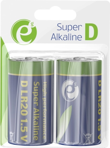 Alkalinebatterijen D LR20 1,5 V, 2 stuks