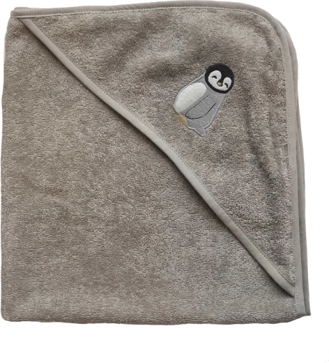 Petú Petú kinderbadhanddoek met capuchon pinguïn