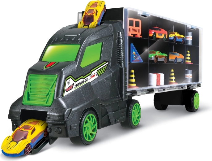 Vrachtwagen met metalen auto's 48 cm
