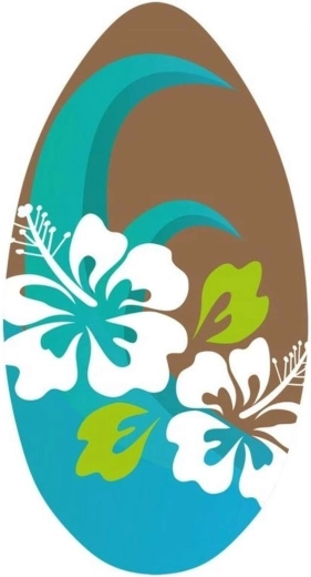 SportX houten skimboard met bloemen 96 cm