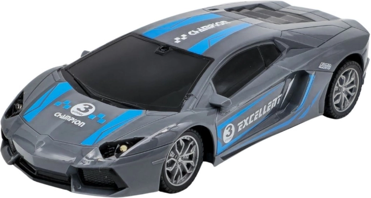 Sportauto met afstandsbediening grijs-blauw - 1 stuk