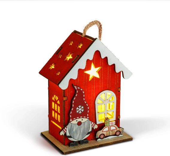 Houten huisje met kabouter