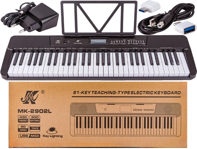 Meike elektronisch keyboard met verlichte toetsen, 61 toetsen, MIDI