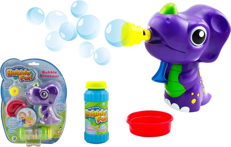 Bellenblaas dinosaurus met vulling 60 ml – paars