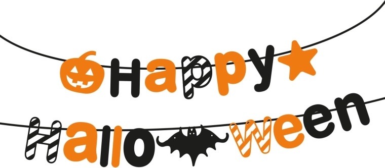 Papieren Halloween-slinger Happy Halloween 3,5 m