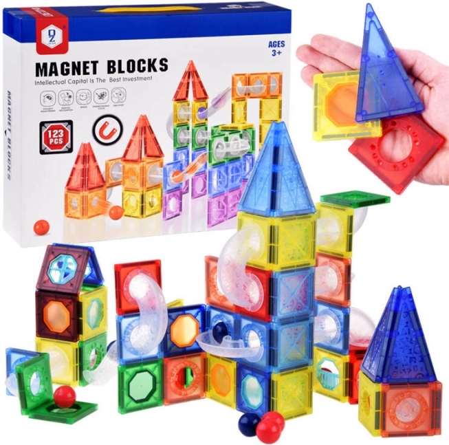Magnetische bouwset knikkerbaan 123 stukken