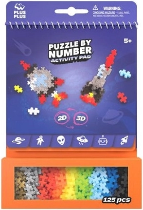 Plus-Plus Activity Pad Puzzle by Number ruimtebouwset 2D/3D, 125 onderdelen