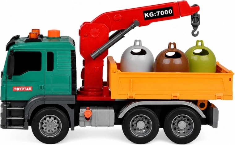 Containers voor afvalscheiding voor educatief spel