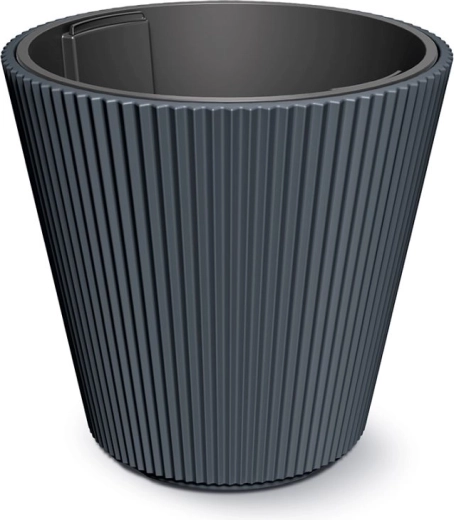 Bloempot met inzet Milly 46,7 cm antraciet
