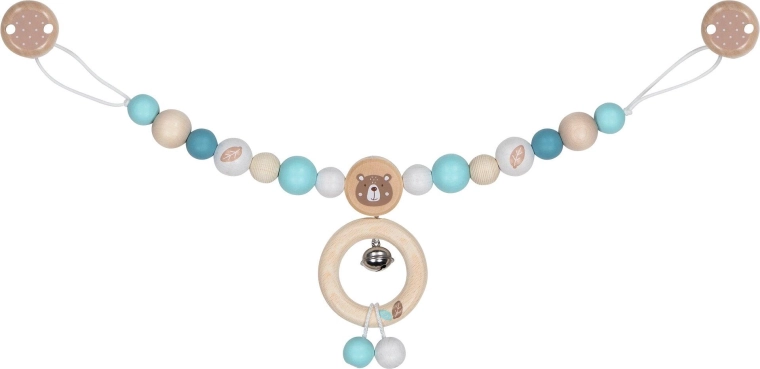 Goki ketting voor kinderwagen teddybeer met clips