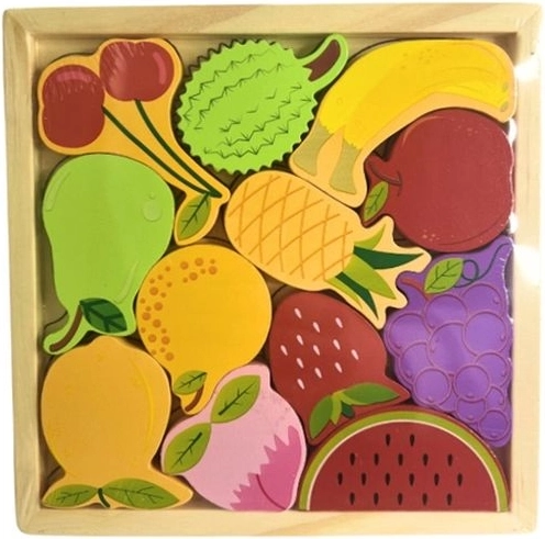 Houten puzzel fruit en groenten