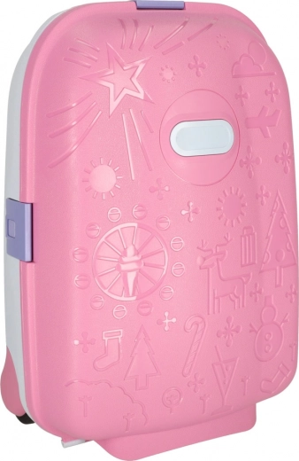Kinder cabinekoffer op wieltjes met LED-wielen en plek voor naam – Roze