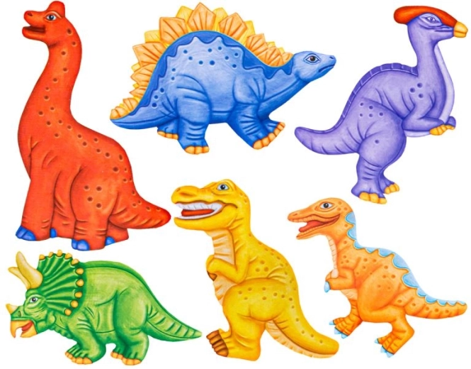 6 dinosaurusmagneten om te gieten en in te kleuren