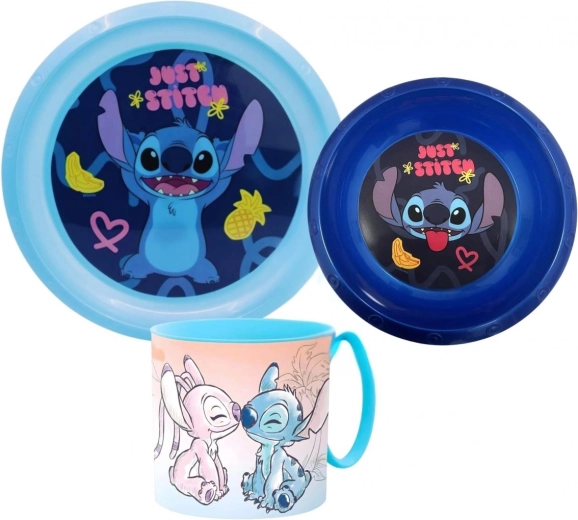Plastic eetset Lilo en Stitch (3-delig)
